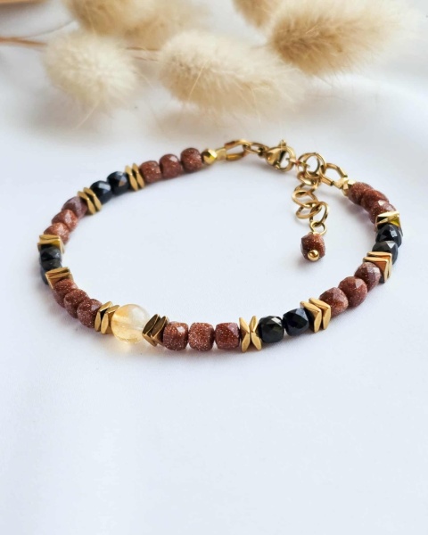 Bransoletka Amira- Piasek Pustyni, Czarny Turmalin, Cytryn