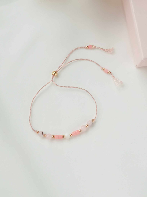 Bransoletka dla nauczycielki z opalem różowym i koralem