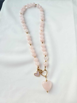 Naszyjnik Bliskość- Kwarc Różowy