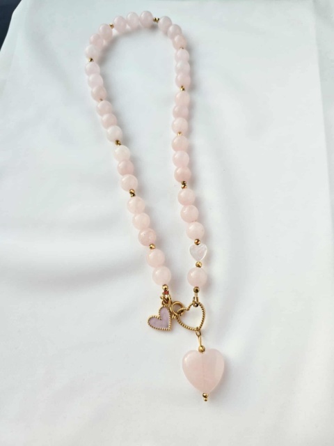Naszyjnik Bliskość- Kwarc Różowy