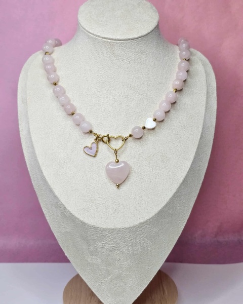 Naszyjnik Bliskość- Kwarc Różowy