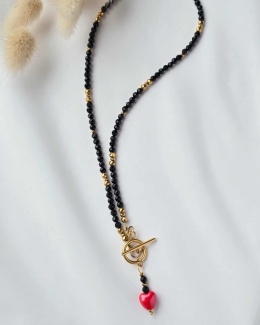 Naszyjnik Red Head- Czarny Turmalin