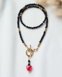 Naszyjnik Red Head- Czarny Turmalin