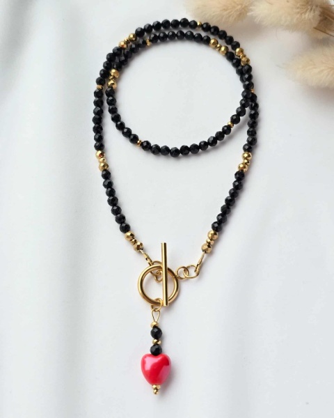 Naszyjnik Red Head- Czarny Turmalin