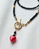 Naszyjnik Red Head- Czarny Turmalin